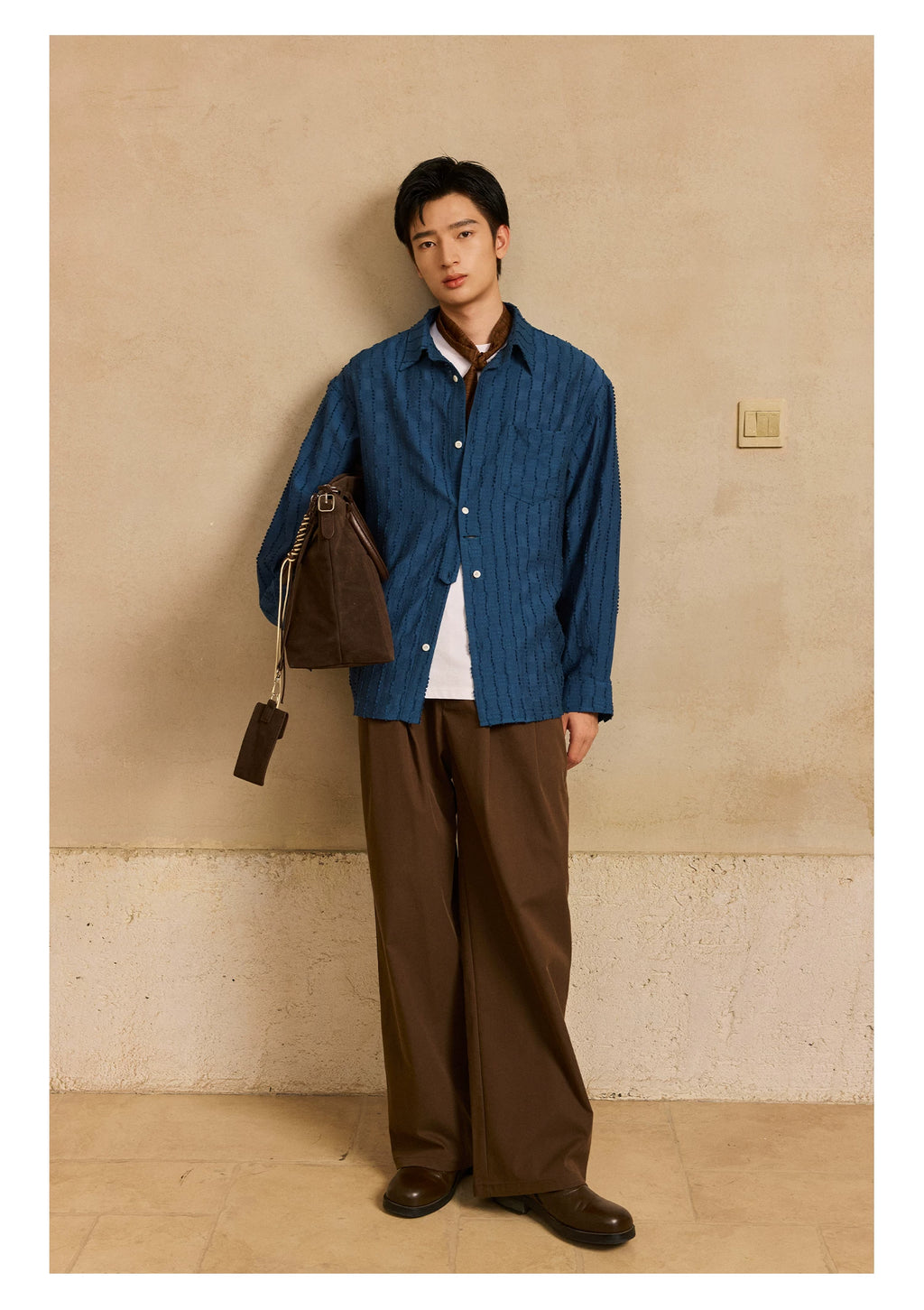 LR MADE Suede Handheld Oblique Span Tote Bag