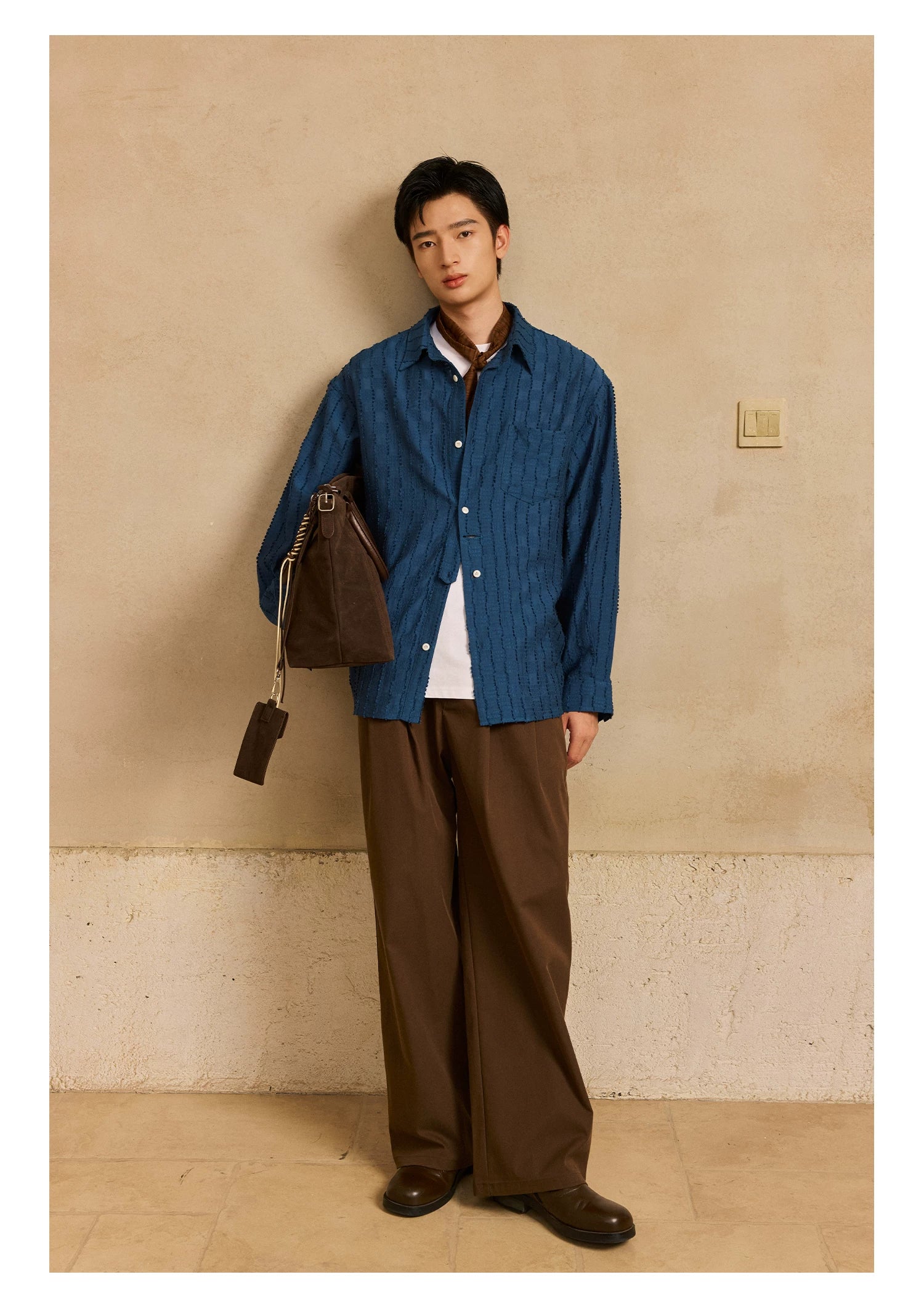 LR MADE Suede Handheld Oblique Span Tote Bag