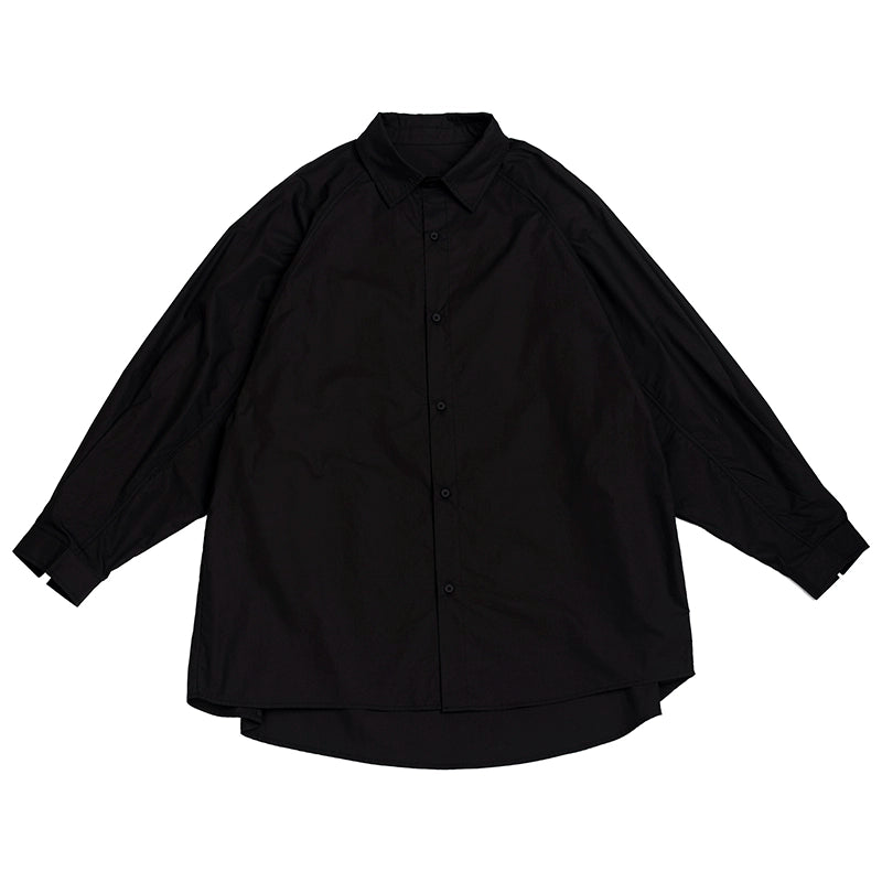 NOEARS Loose Square Neck Shoulder Sleeve Casual Shirt