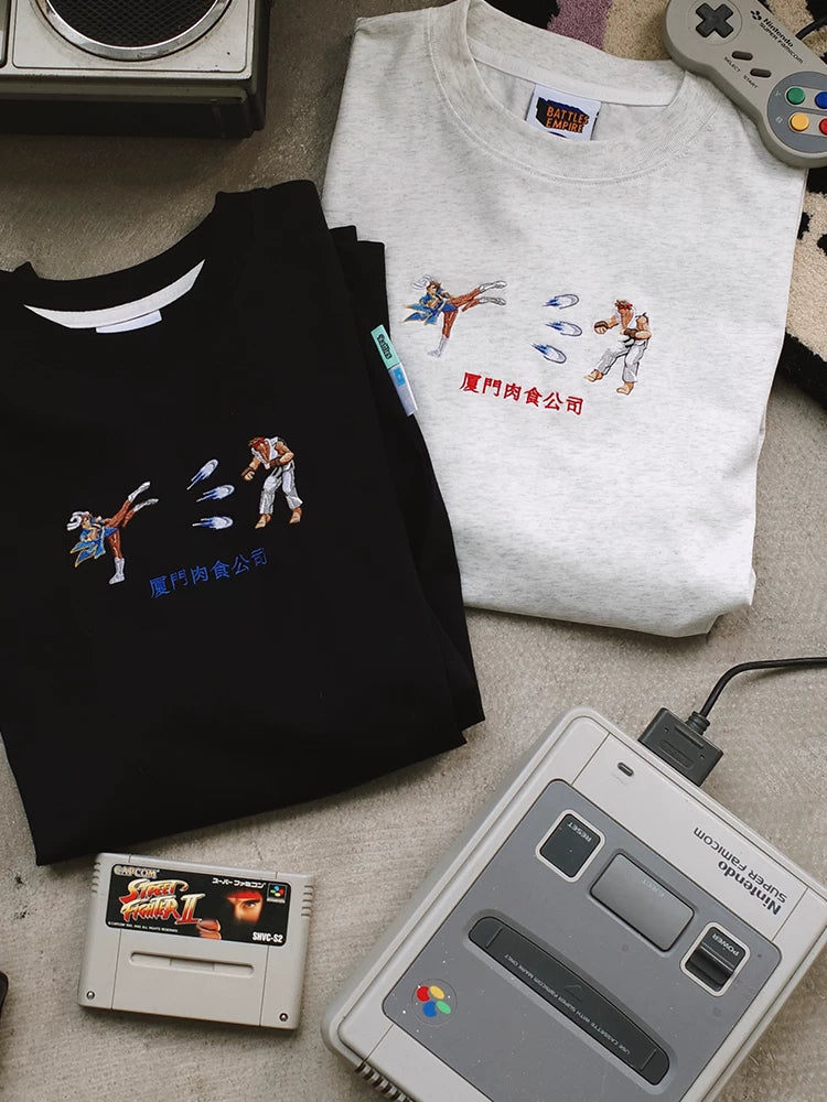 Battles Loose Casual Embroidery Cool Tee