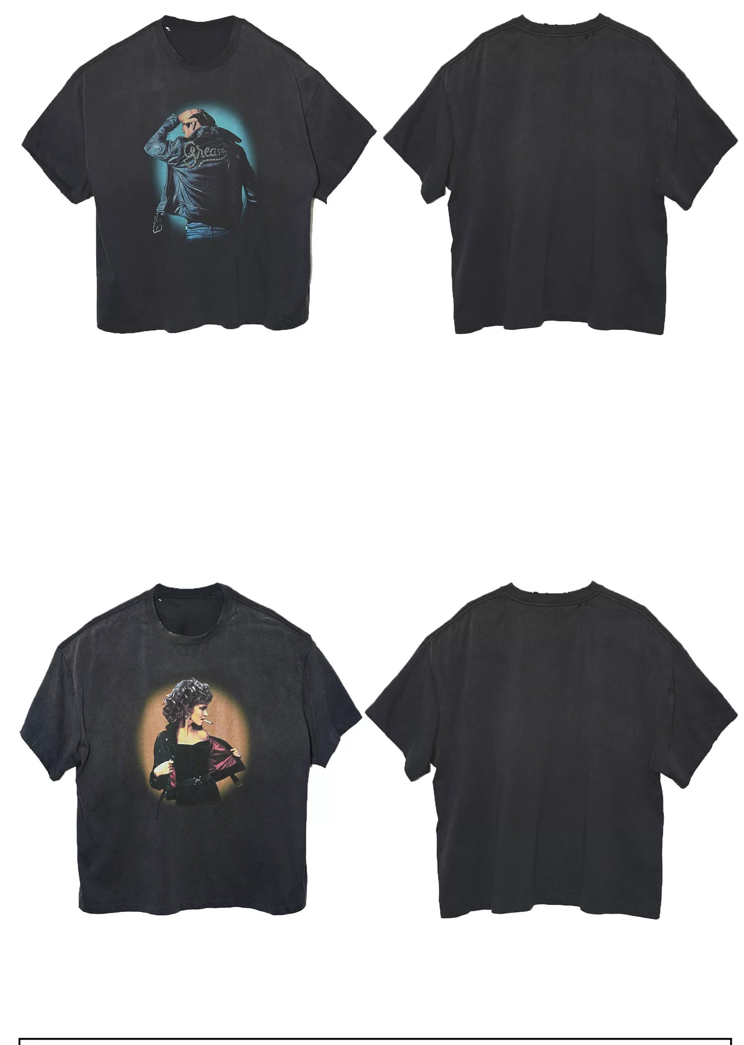 LIBERAFIT Portrait Hot Diamond Printing Casual Tee