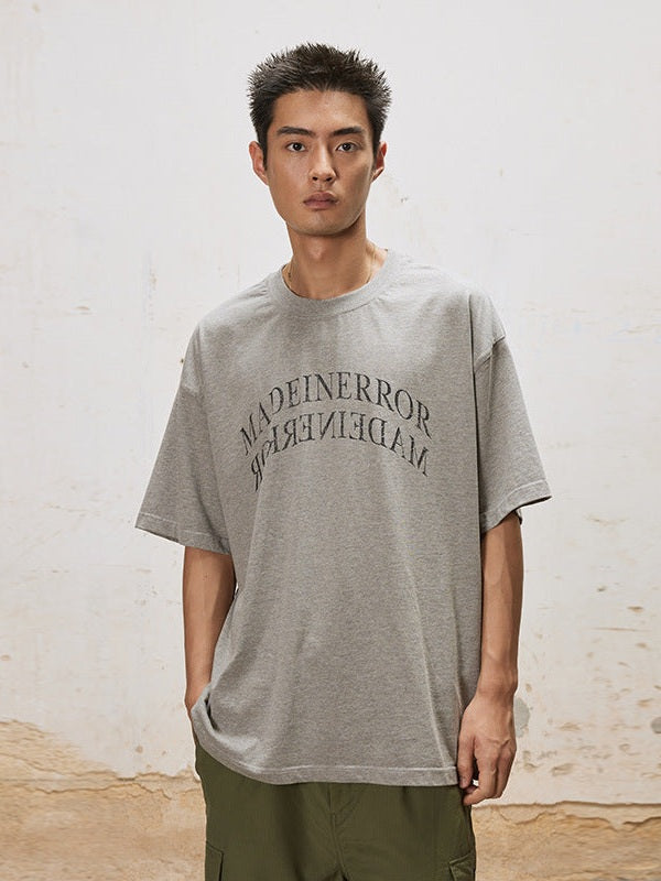 UNF MADEINERROR washed flipped mirror Tee