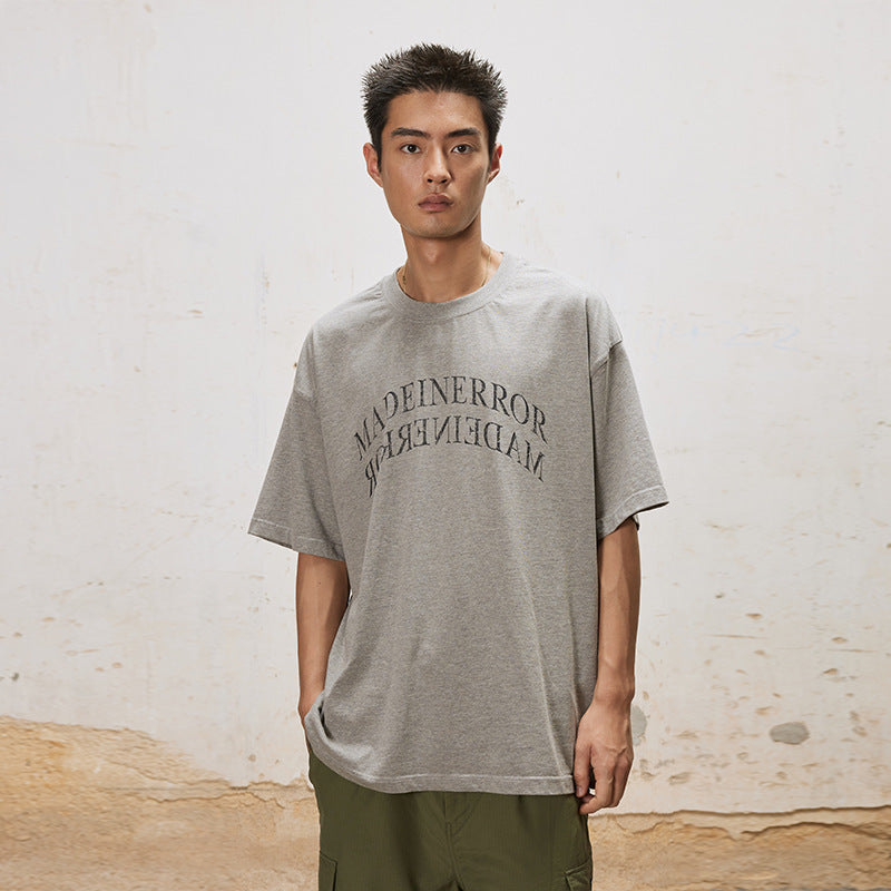 UNF MADEINERROR washed flipped mirror Tee