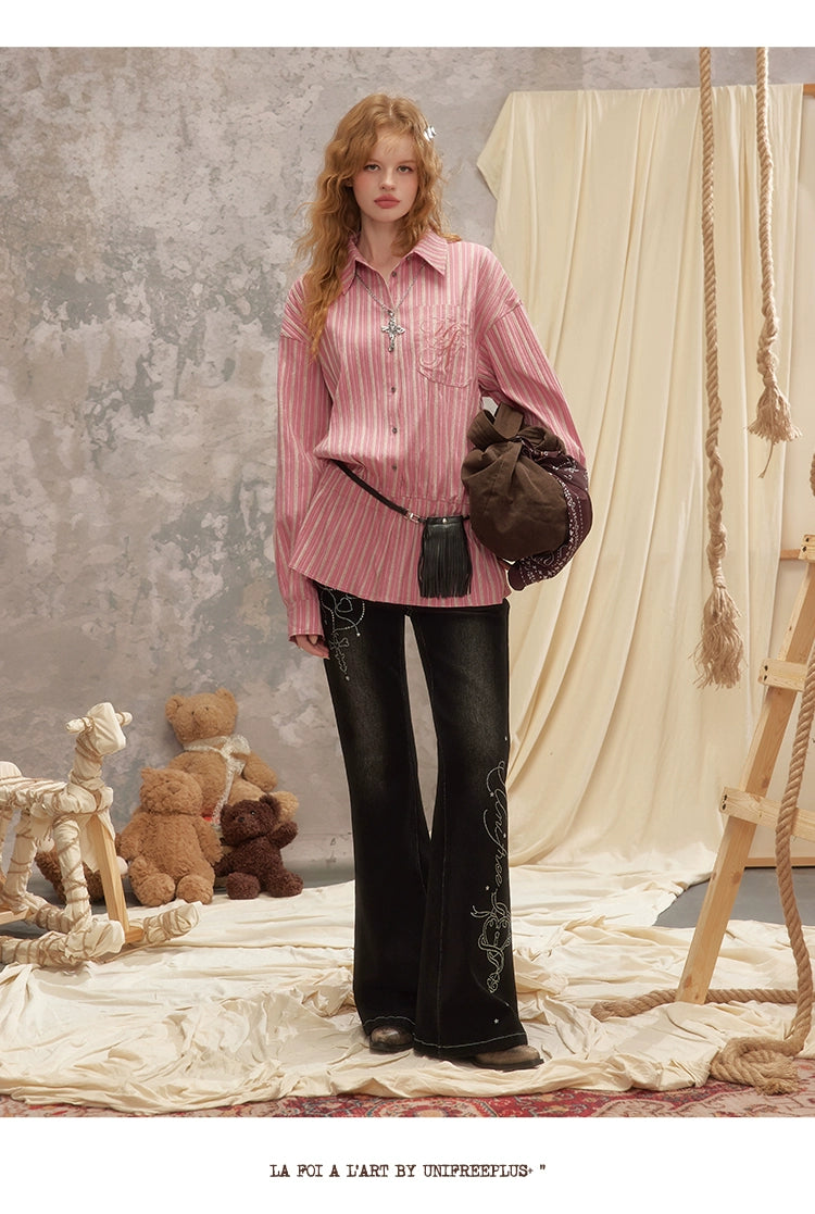 UNIFREE Hot Diamond Narrow Edition Non-stick Leg Slightly Mopping Jeans