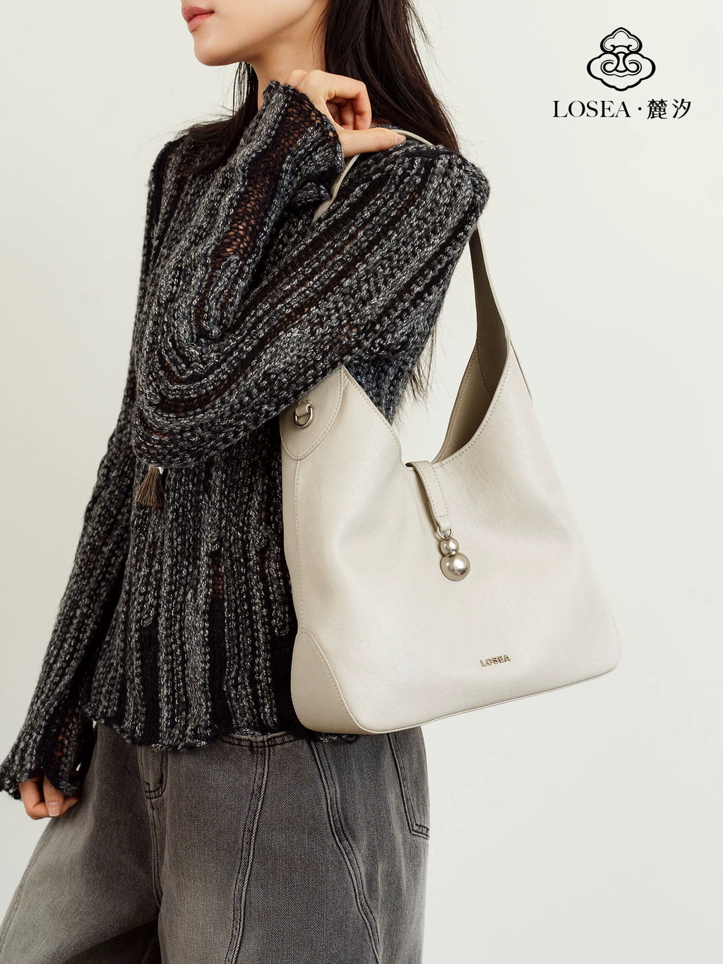 LOSEA Leather Gourd Large Capacity Shoulder Bag
