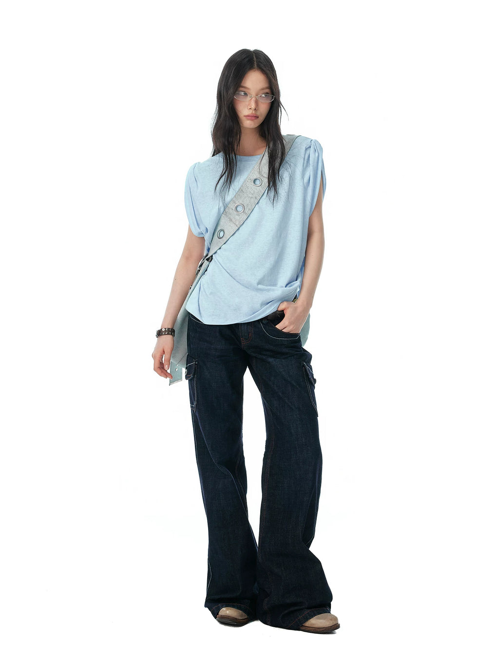 JIKOO Thin Breathable Drape Sleeveless Tee