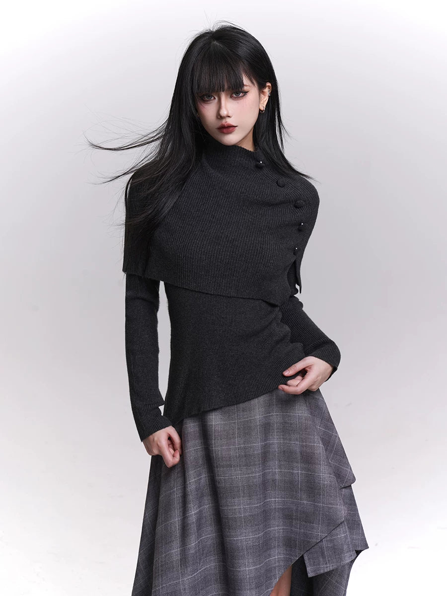 Ladyghost Casual Versatile Knitted Sweater Two-piece Set