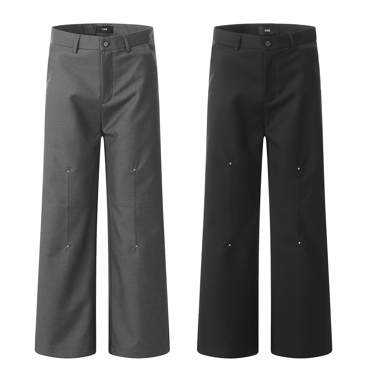 11KN American Style High-end Rivet Loose Wide-leg Casual Drape Trousers
