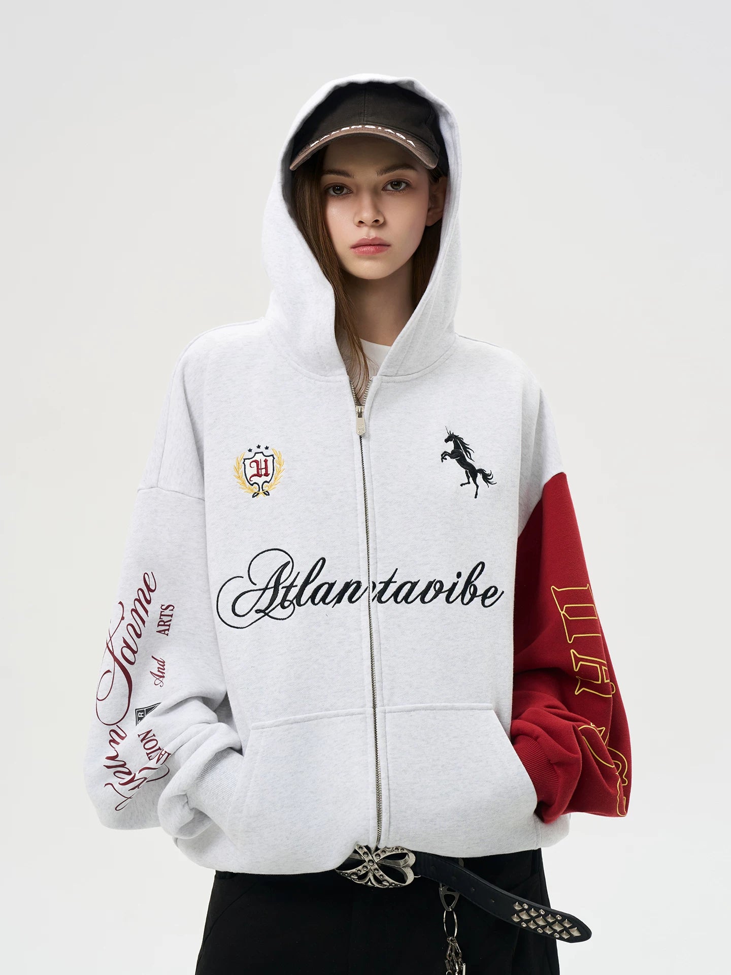 HACR Vintage Contrasting Embroidered Loose Coat