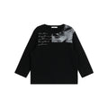 FUNKYFUN Portrait Kiss Slogan Print Seven-quarter Sleeve T-shirt