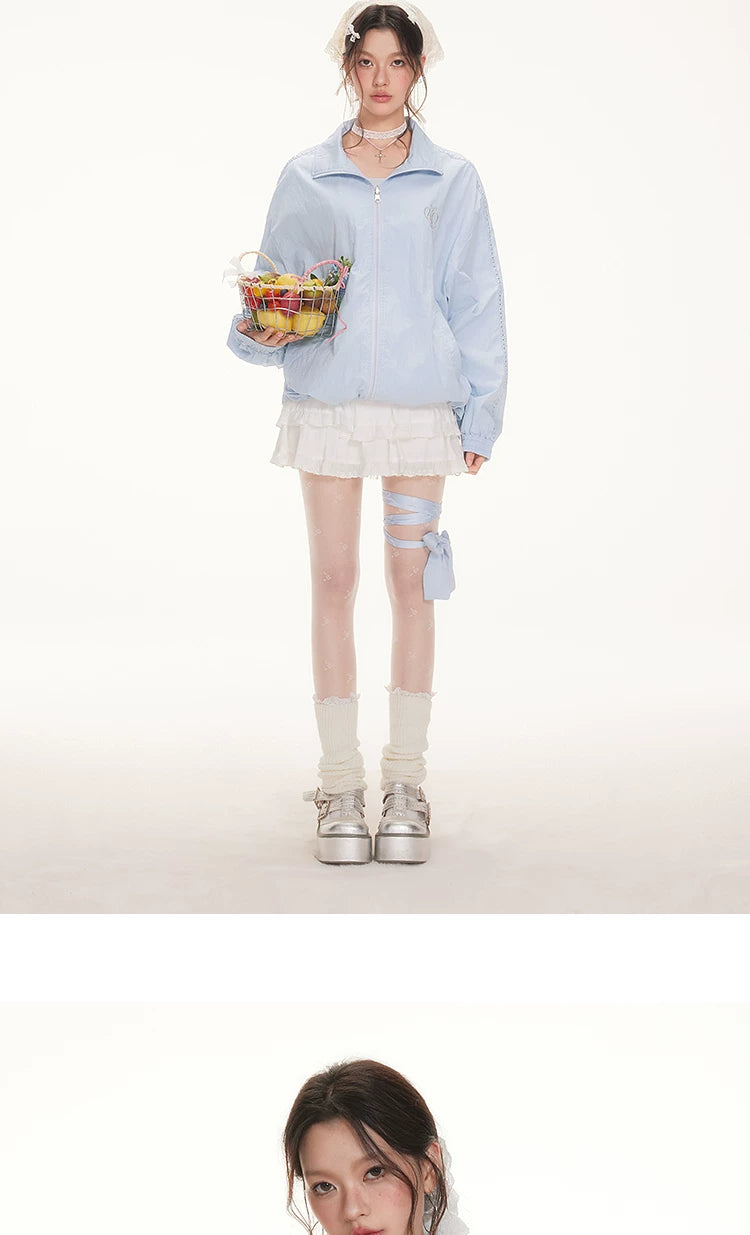 Imone Splicing Lace Light Loose Short Coat
