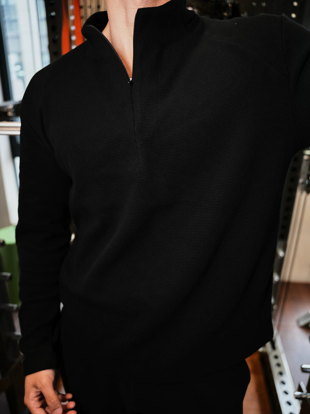 GTAL Half Turtleneck Zip Waffle Long Sleeves