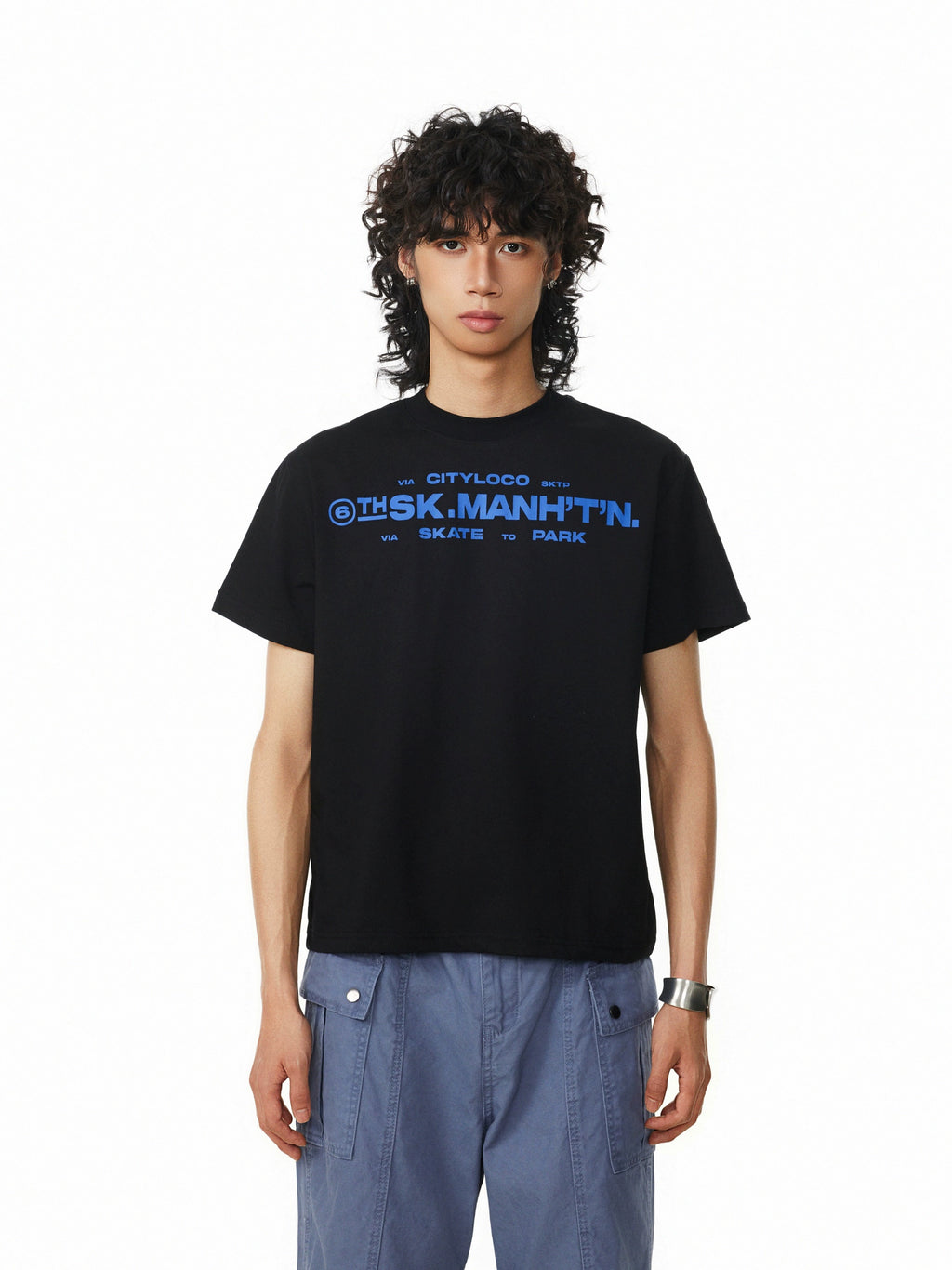 BTSG Slack Shoulder Vintage Slogan Print Tee