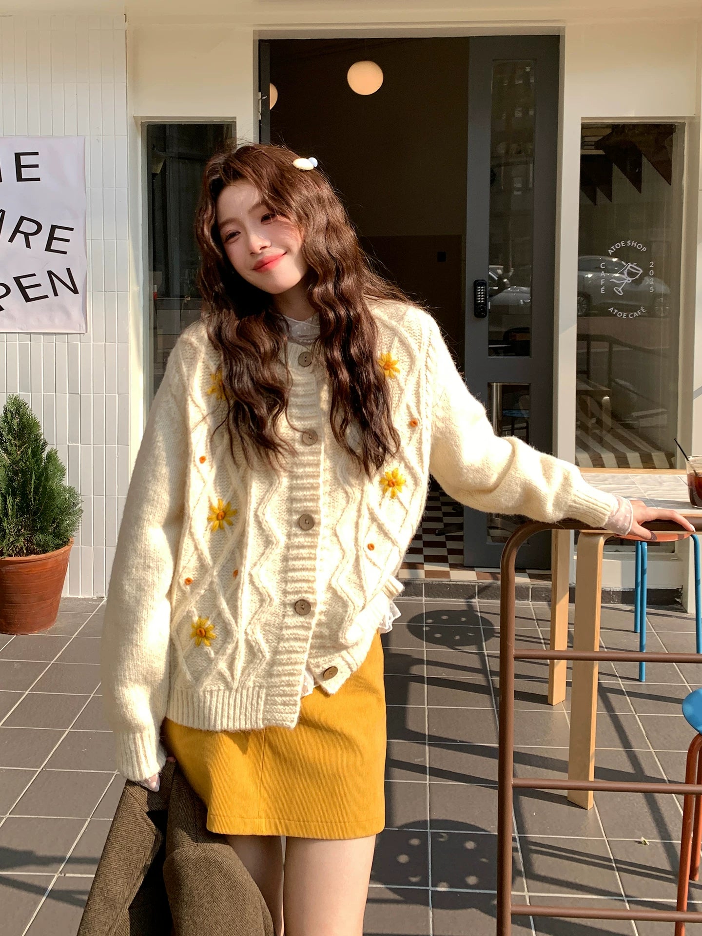 Even Korean Gentle Casual Handmade Crochet Sweater