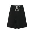 FUNKYFUN Strap Splicing Loose Casual Shorts