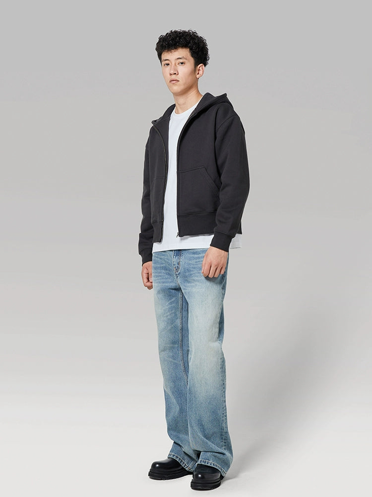 PLUS NO LOGO Short Zipper Hoodie Sweater Jacket