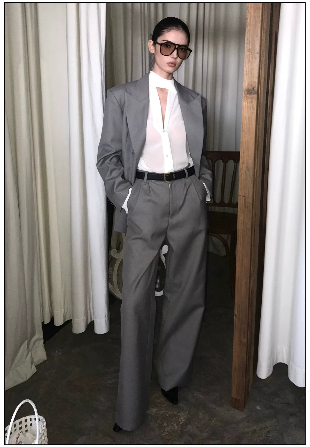 FINDYAWINGS Double-breasted Suit Trousers Suit