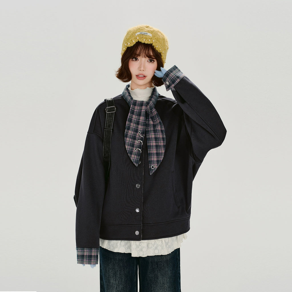 Girlyhalo Fleece Fake Two-piece Sweater