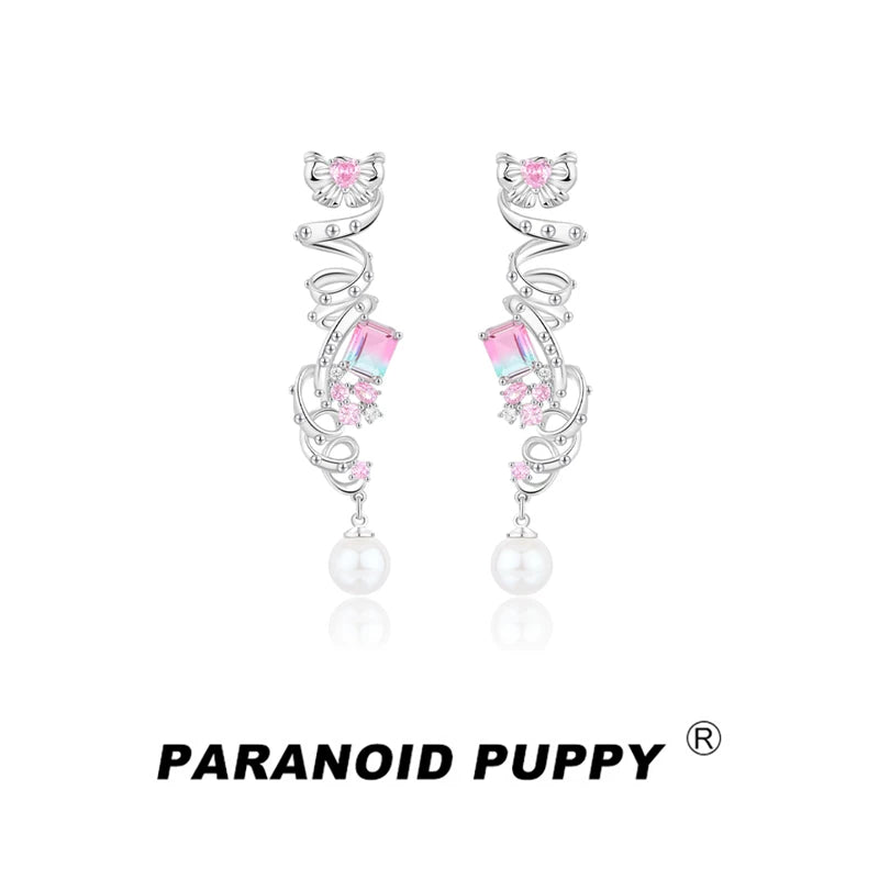 PP Bow Light Luxury High-end Pearl Earrings
