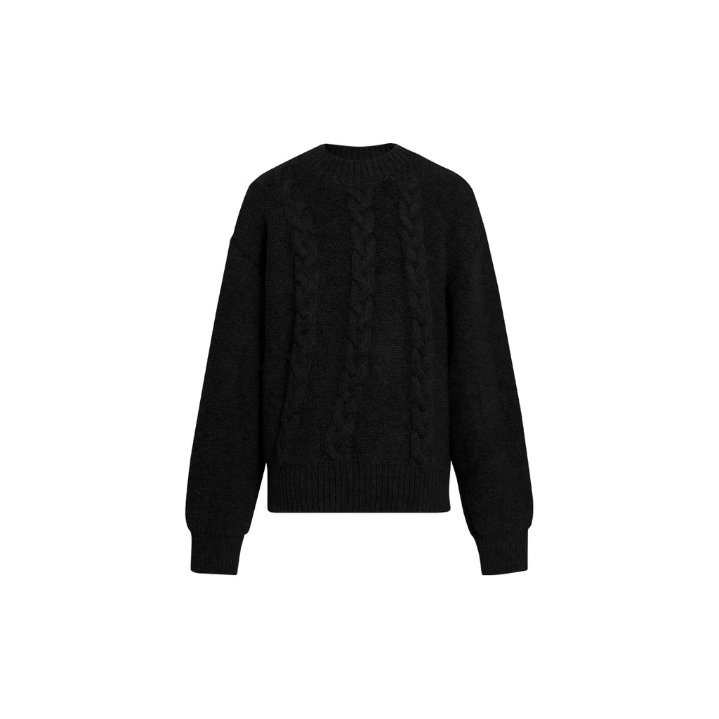 FUNKYFUN Twisted Curved Twist Knitted Sweater