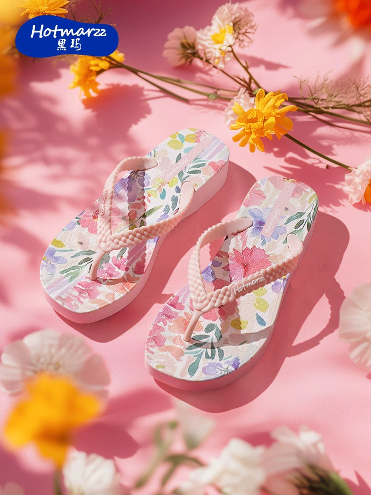 Hotmarzz Seaside Comfortable Non-slip Wear-resistant Soft Thick Bottom Flip-flops