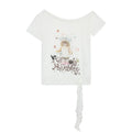 Ablueberry Cat Polka Dot Slanted Shoulder Tee