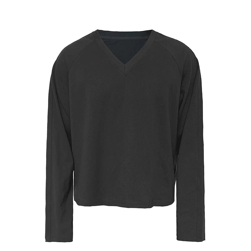 JCAESAR Big V-neck Daily Lazy Long Sleeves