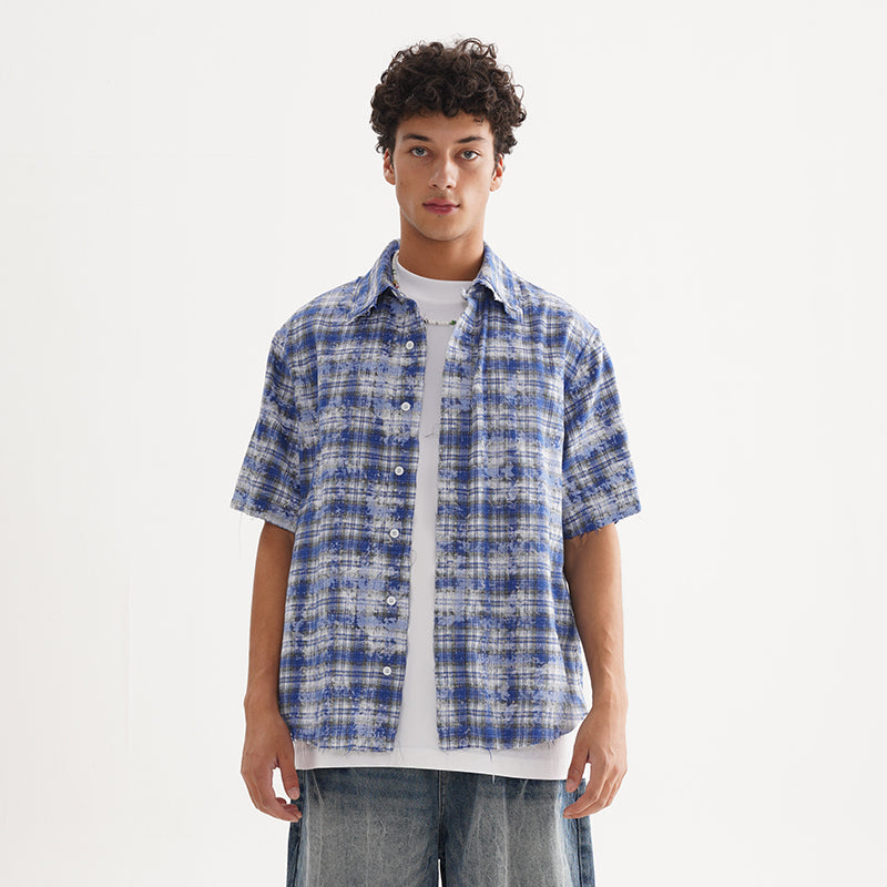 FIVE MEN plaid BOXY shirt