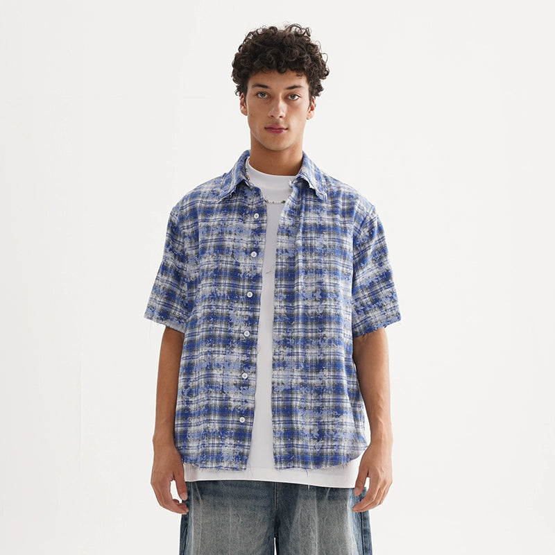 FIVE MEN plaid BOXY shirt