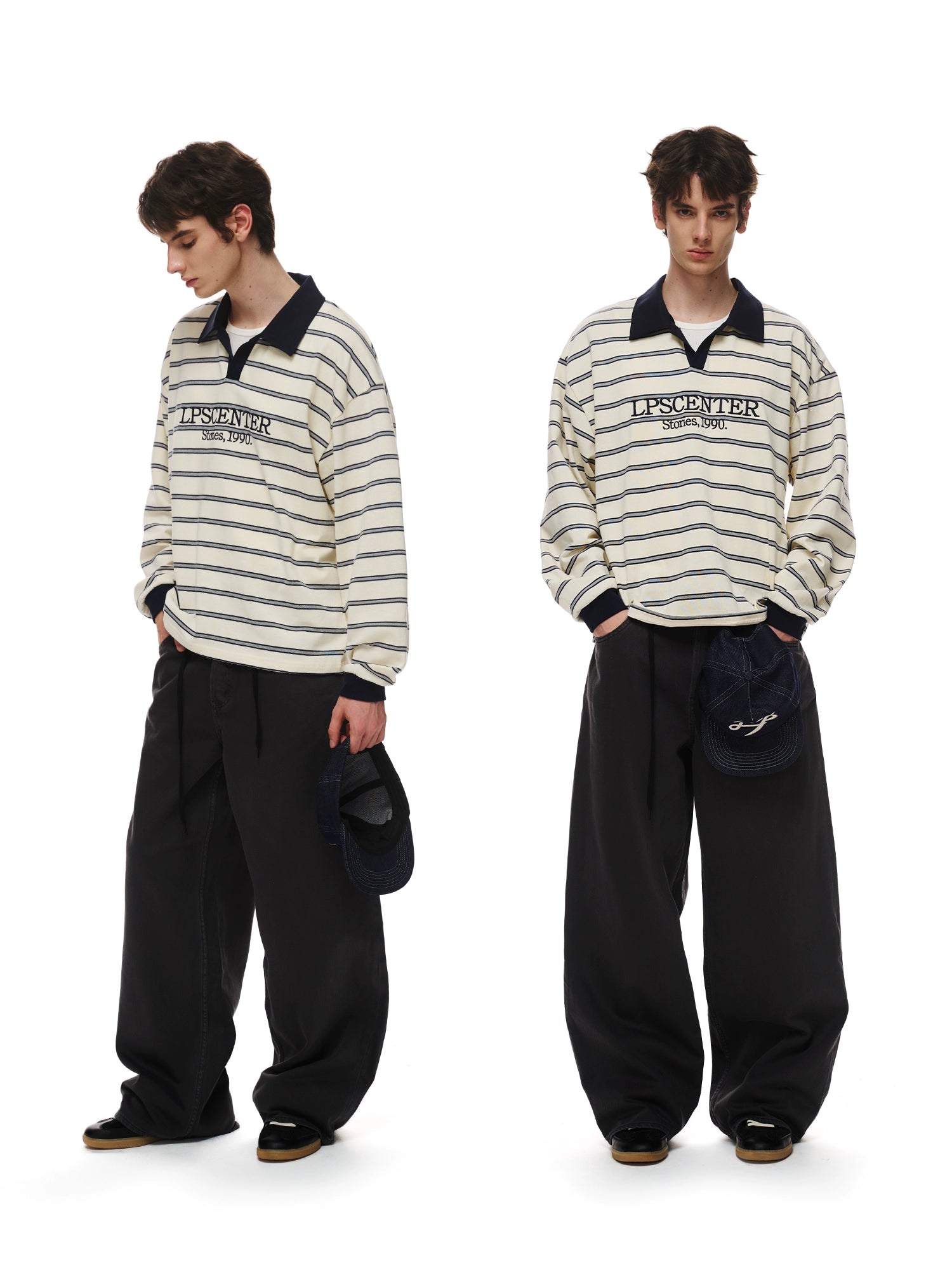 Loopsoon Vintage Striped Contrasting Polo Shirt