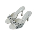 Mooreyu Polka Dot Bow Versatile High Heel Cool Slippers