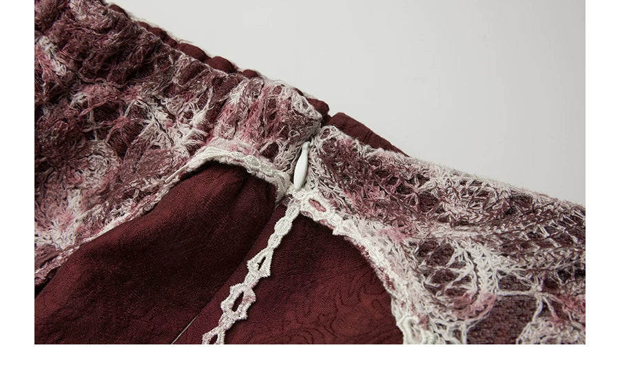 INDULGE Bead Lace Stitching Dress
