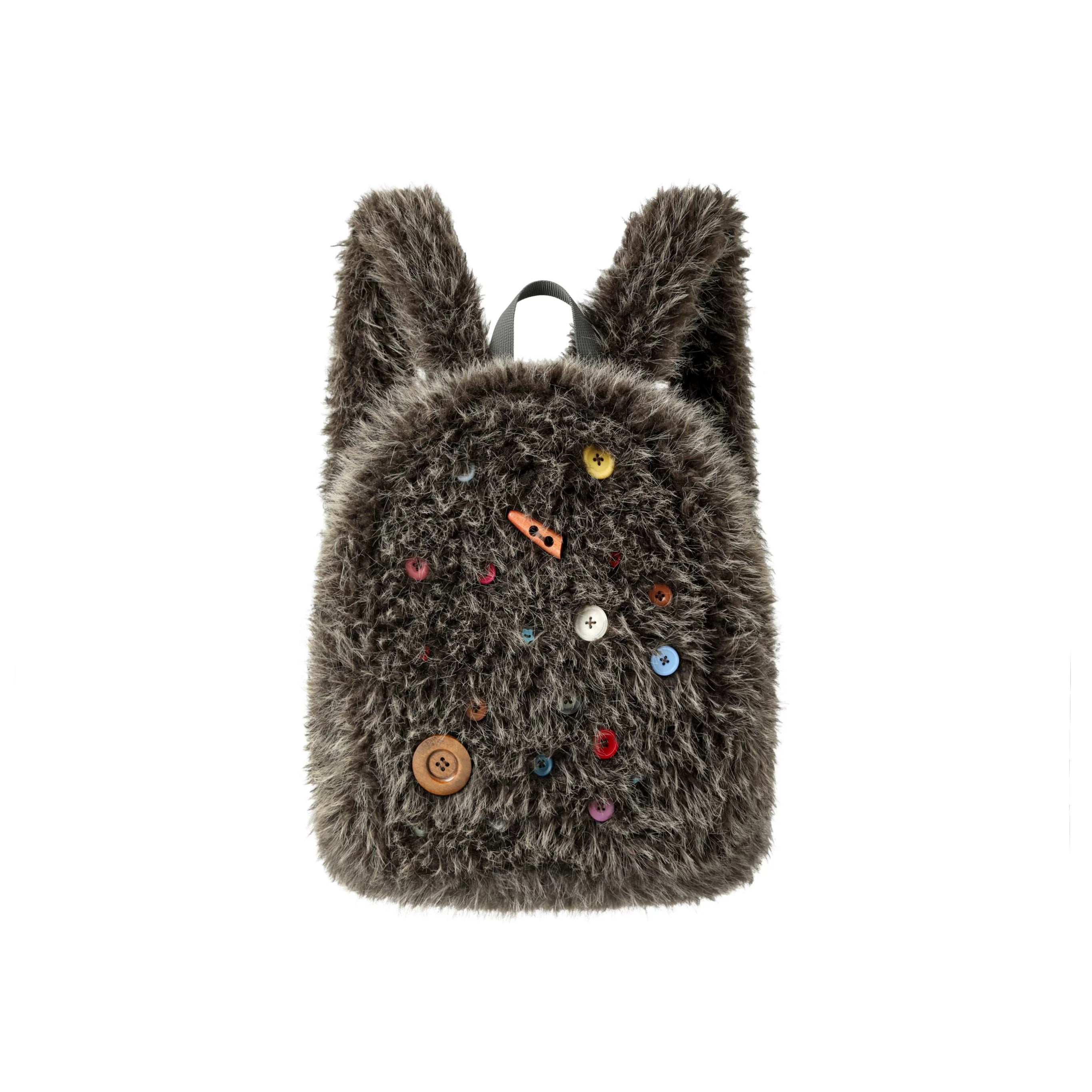 Oinimi Fun Rainbow Button Brown Bear Plush Backpack