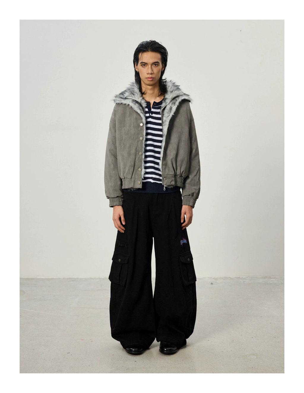 BTSG Vintage Embroidered Multi-pocket Cargo Pants