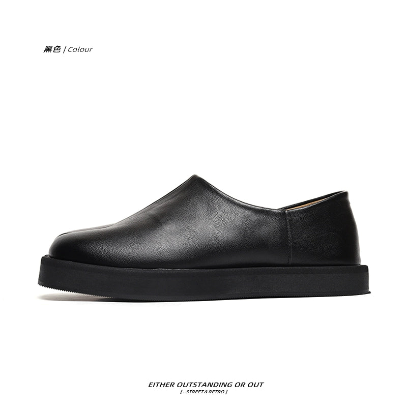 SHENLV STUDIO TABI Japanese one-pedal leather shoes