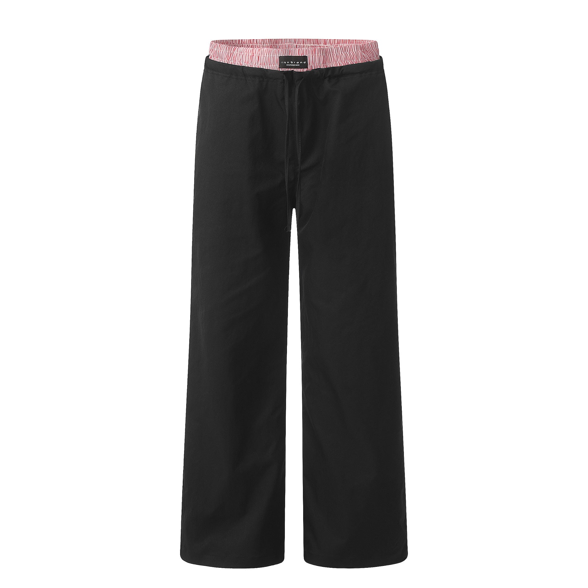 11KN double waist splicing side pocket wide leg straight Pants
