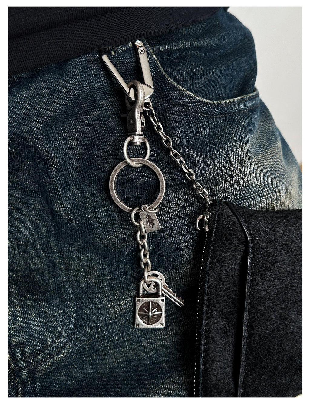 Remedy pendant lock key ring keychain