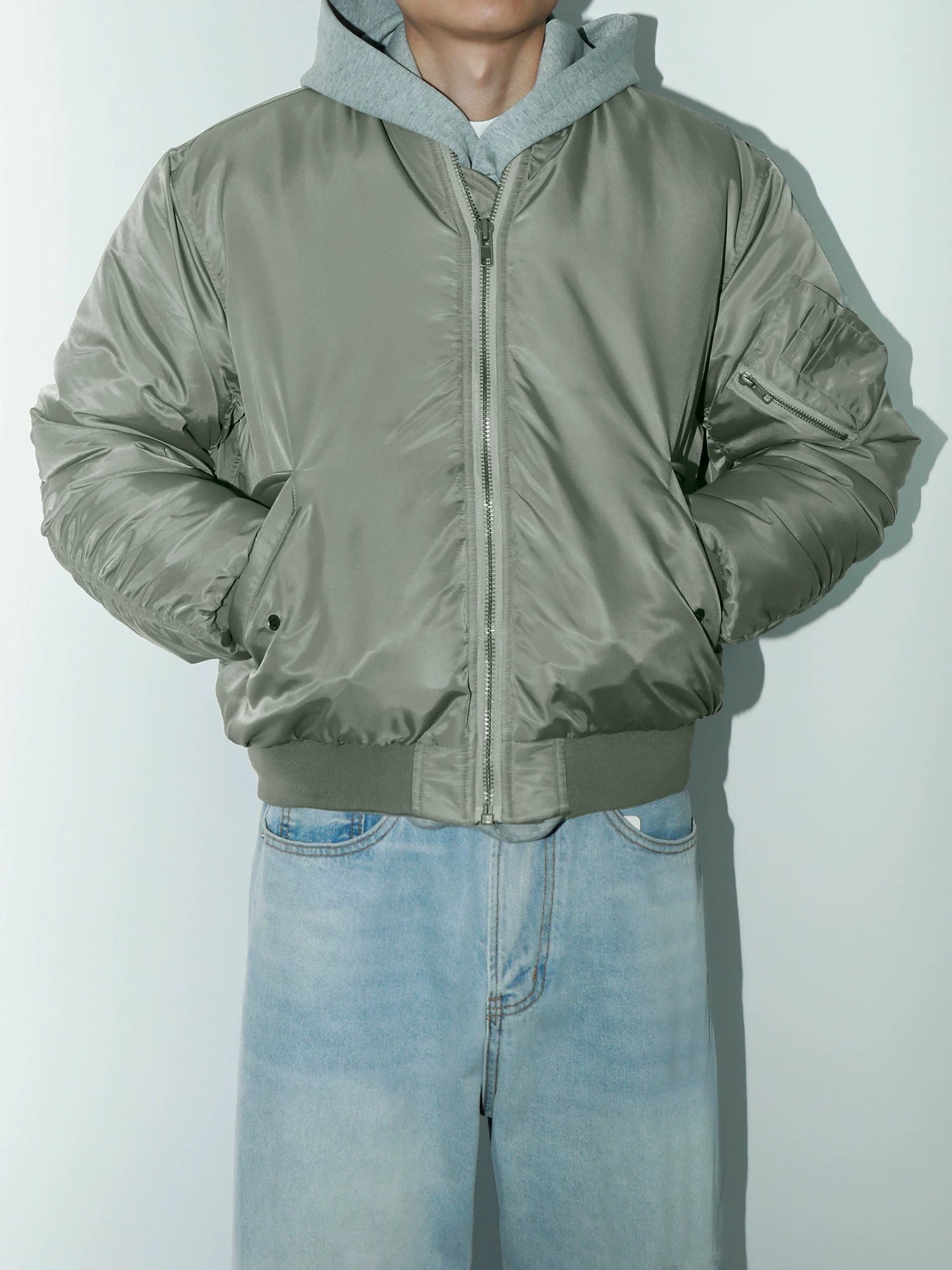 PLUS NO LOGO 25AW MA1 short and wide cotton bomber jacket