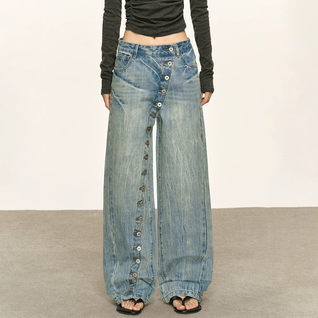 Anna Aneae Design Slanted Placket Multi-button Jeans