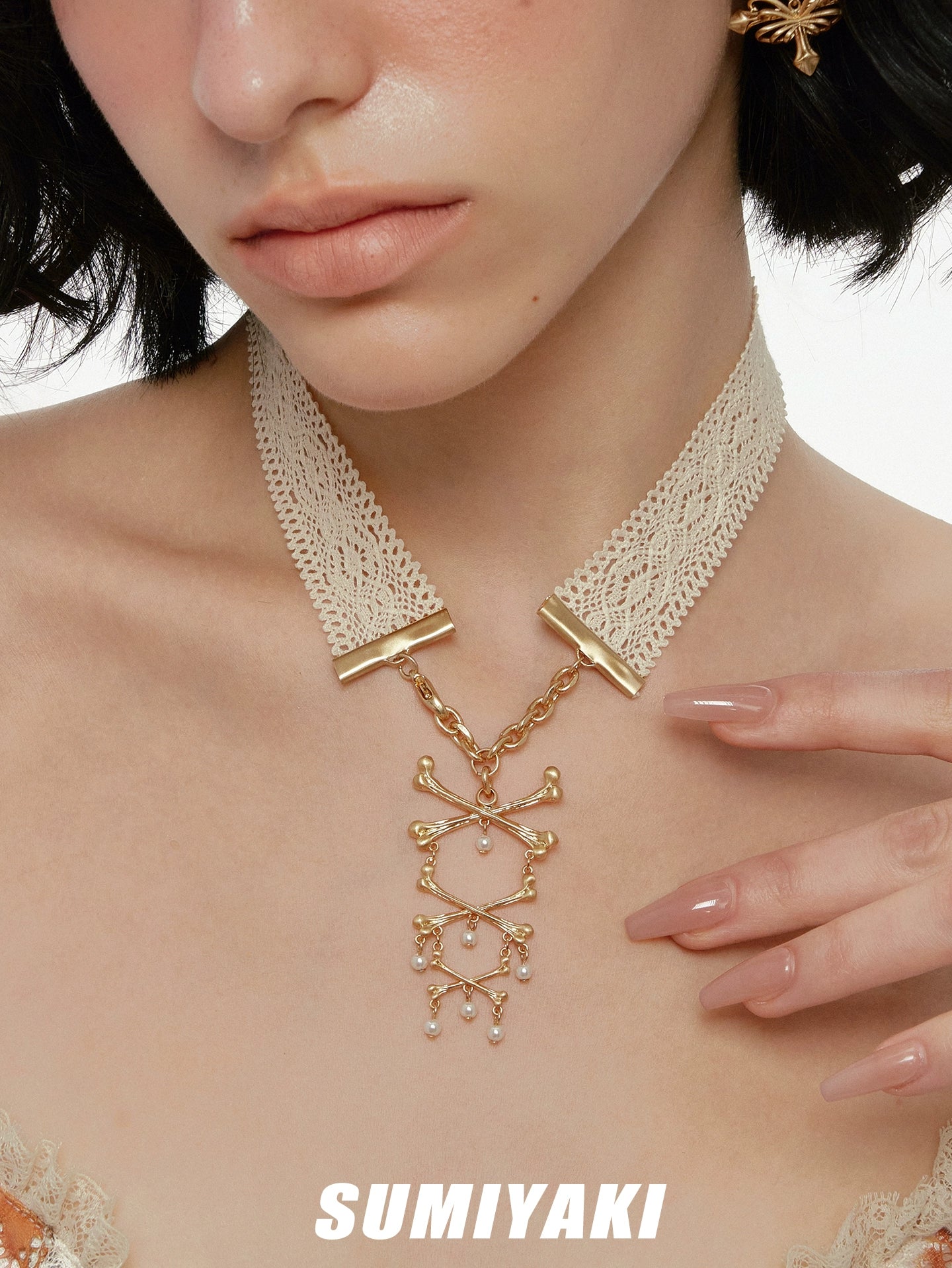 SUMIYAKI Lace Retro Style Necklace