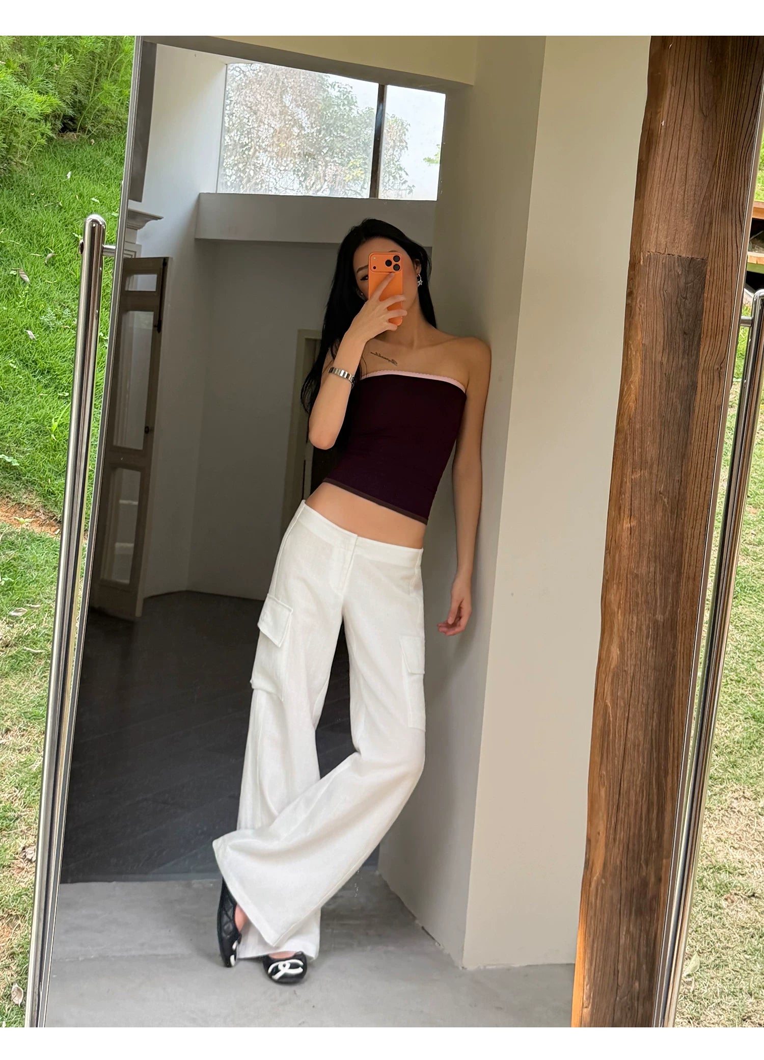 Audwyn Low Waist Skinny Wide Leg Pants
