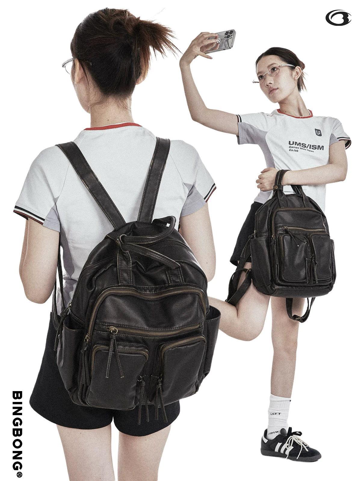 BINGBONG Retro Old Hand-held Large-capacity Backpack