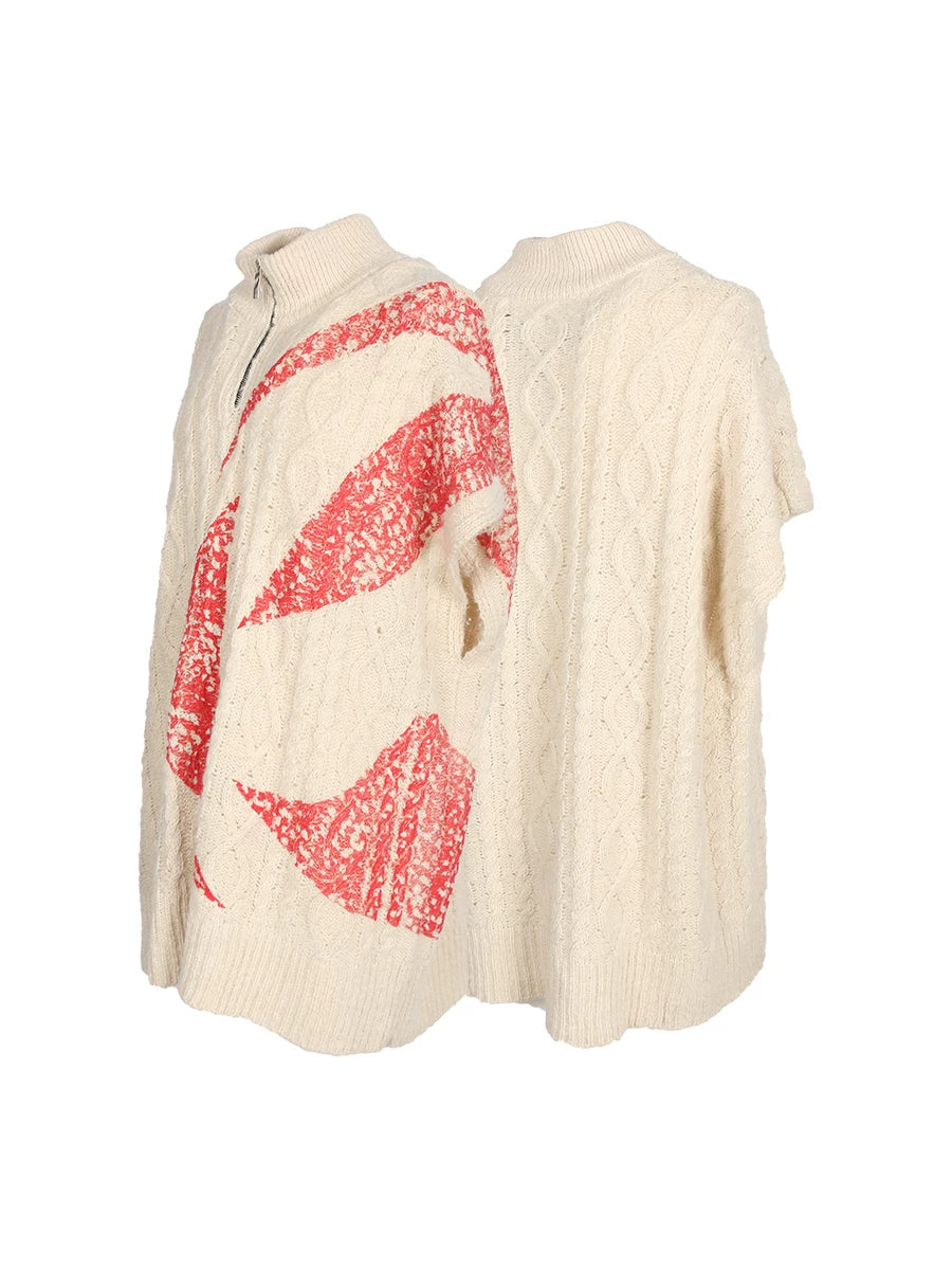 RELABEL Misplaced Printed Woven Sweater Vest