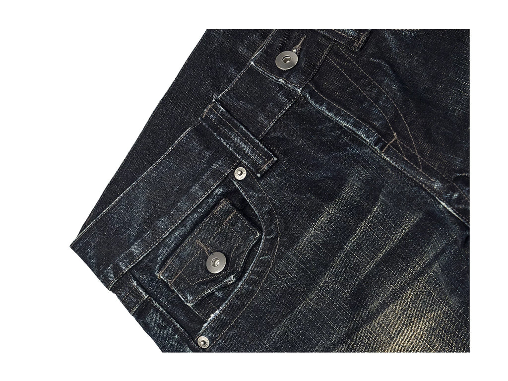 TEAMGEEK Vintage Low-rise Slim-fit Straight Jeans