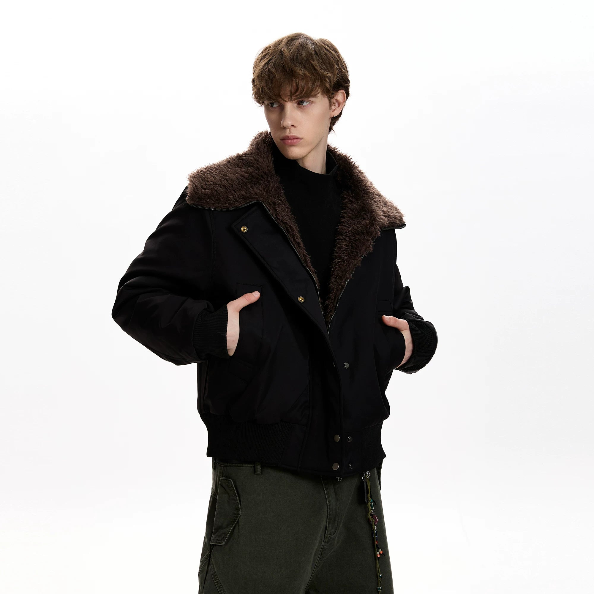 A PUEE Vintage Thickened Warm Short Jacket