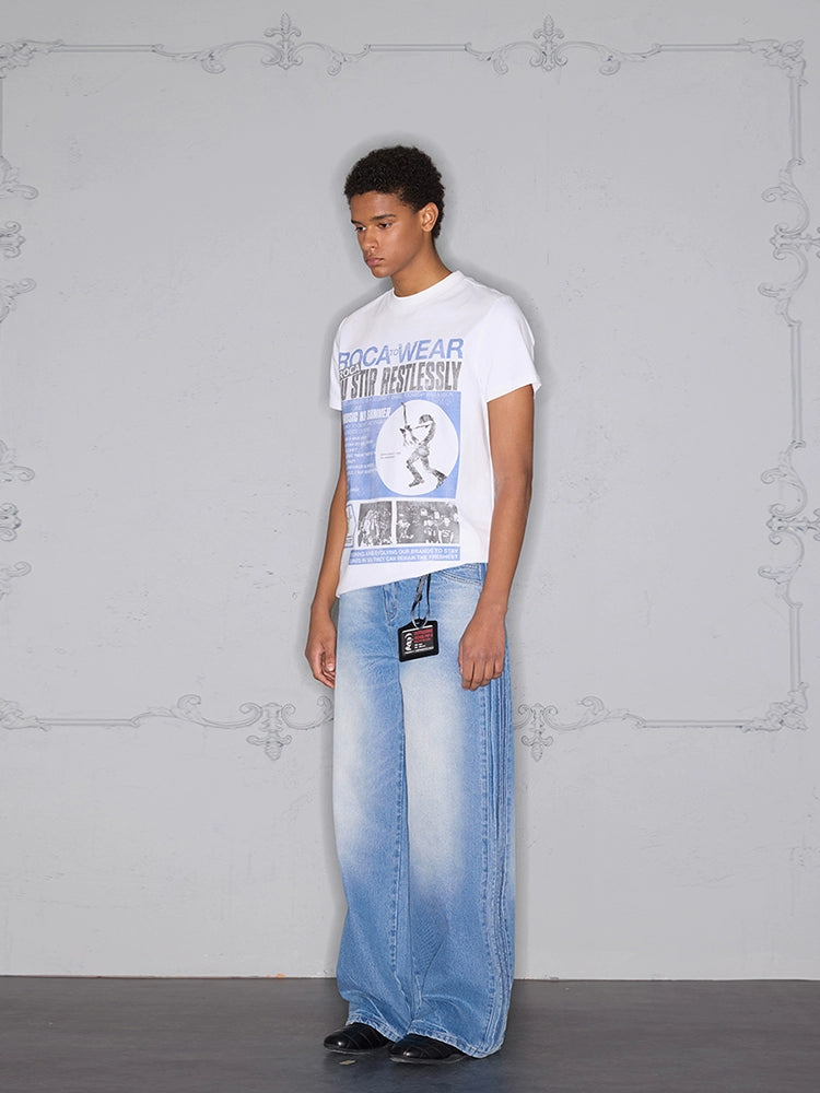 Rocawear Rock Guitarist Logo Print Casual Tee