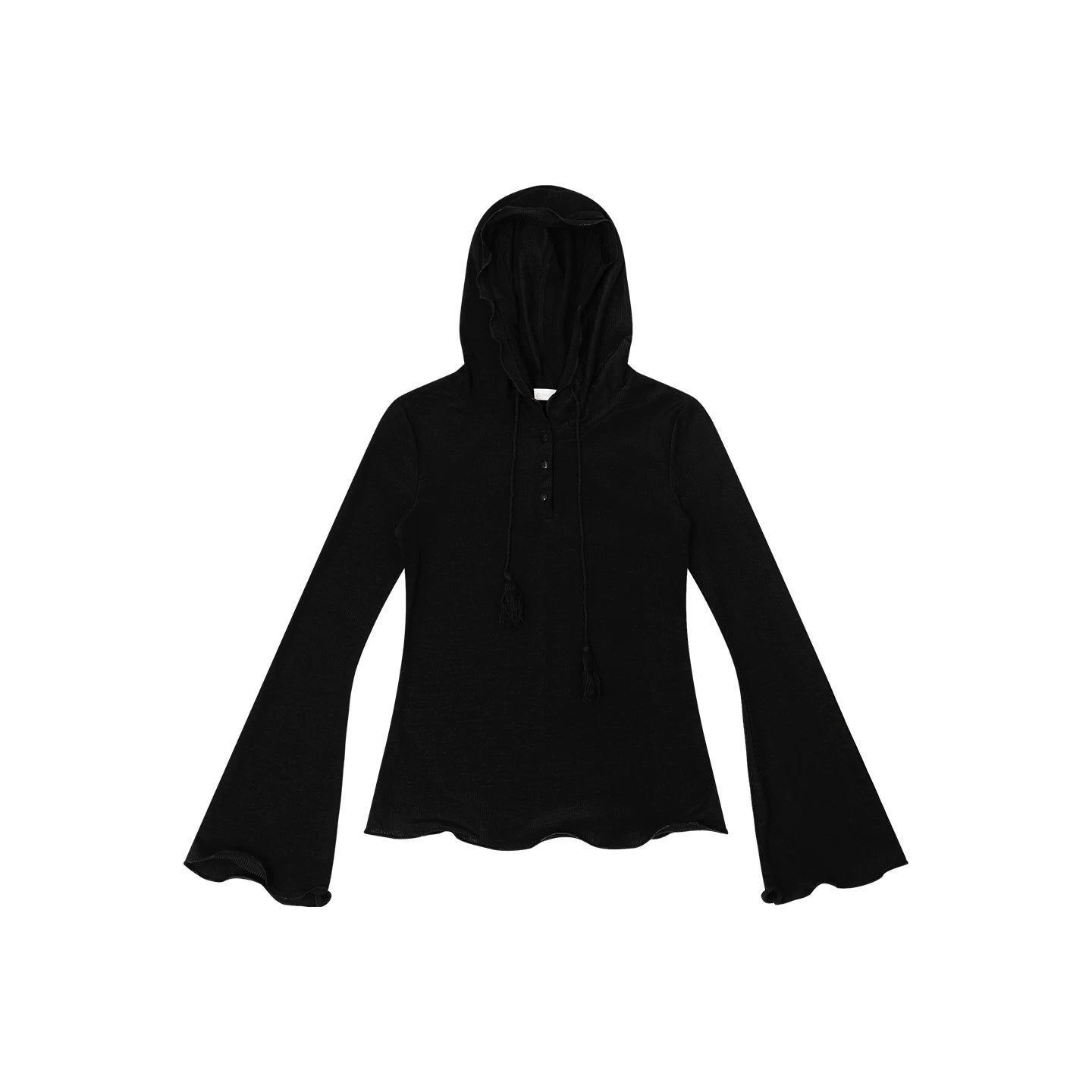 FUNKYFUN Stretch Horn Sleeve Hooded Thin Sweater