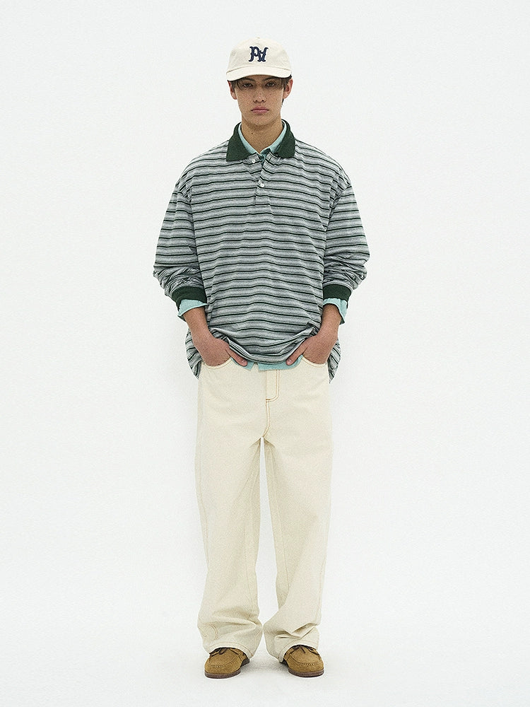 PARTIMENTO Versatile Striped Polo Shirt