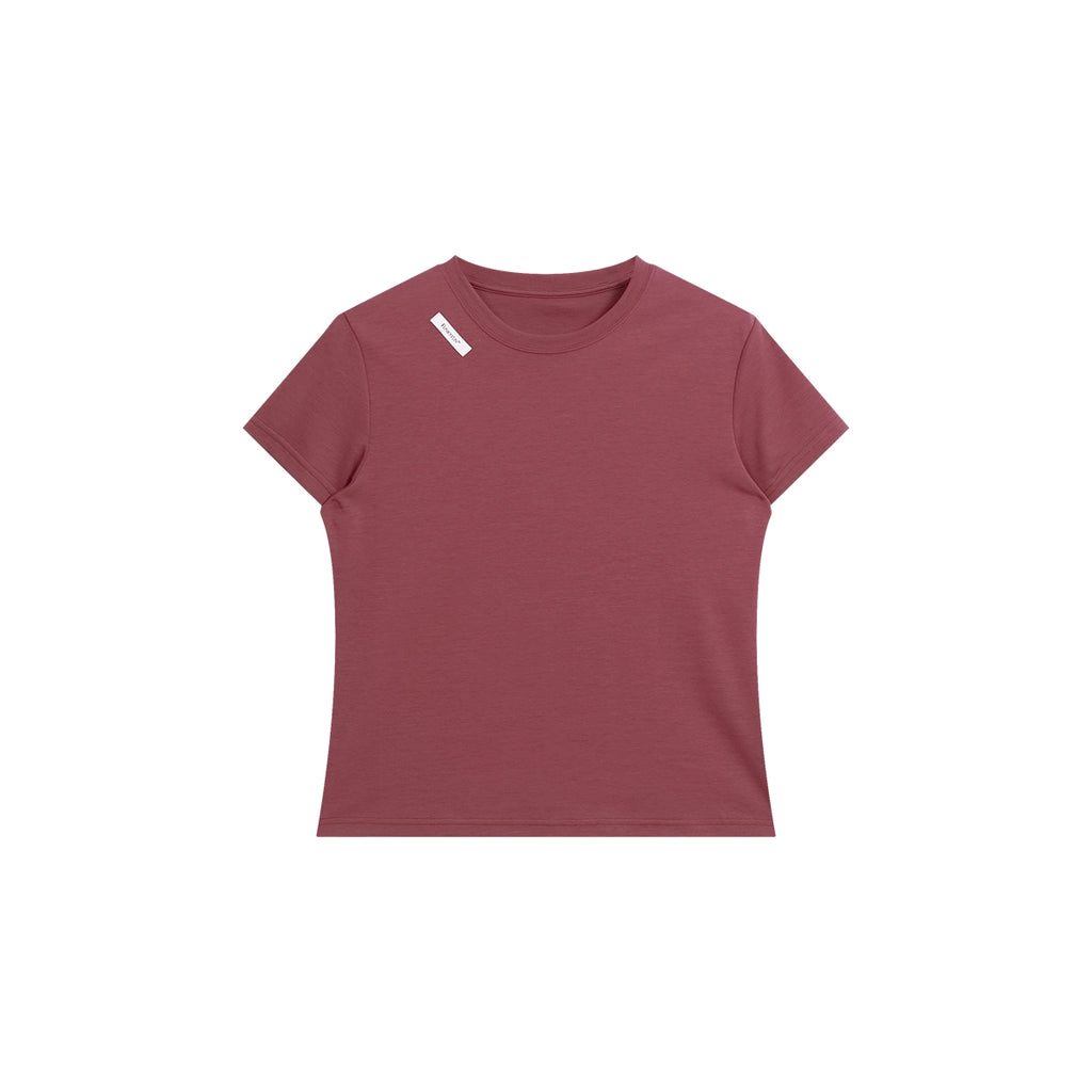 FUNKYFUN Labeling LOGO Front Shoulder Version Crew Neck Tee