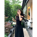 Pusumede Bow Strap Off-the-shoulder Slim Tee